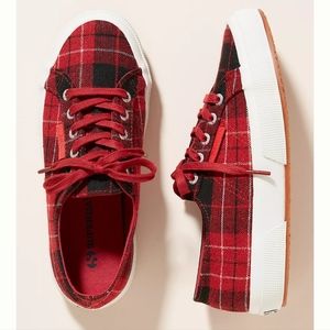 Superga Red Plaid 2750 Sneakers - red, black